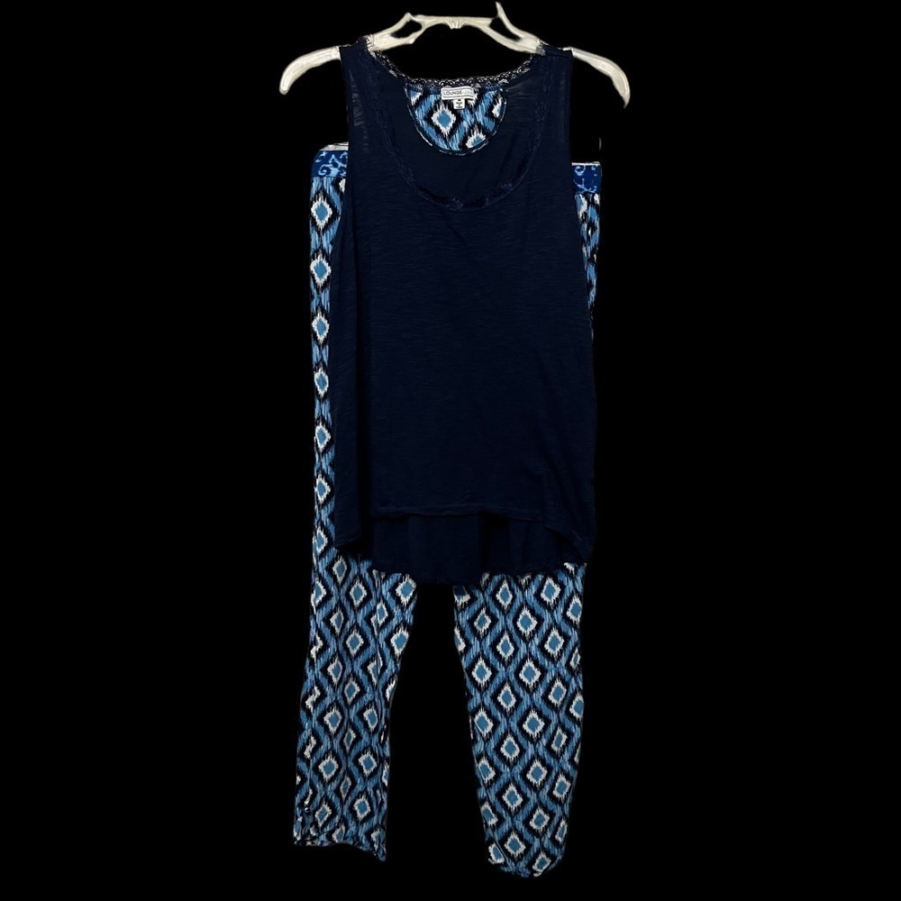 LOUNGE AFFAIR (NWOT) PJ SET (TOP & BOTTOM) SIZE M. DRAWSTRING WAIST - Picture 5 of 12